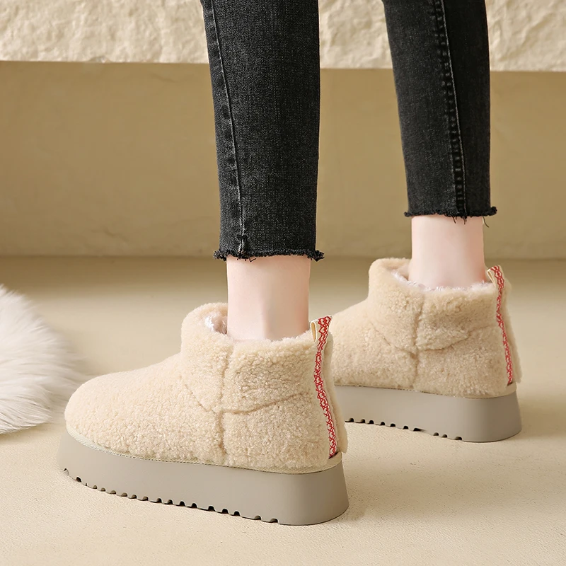 Snow Boots for Women, New 2026 Style, Thickly Lined with Warm Cotton, One-piece Thick-soled Short Boots