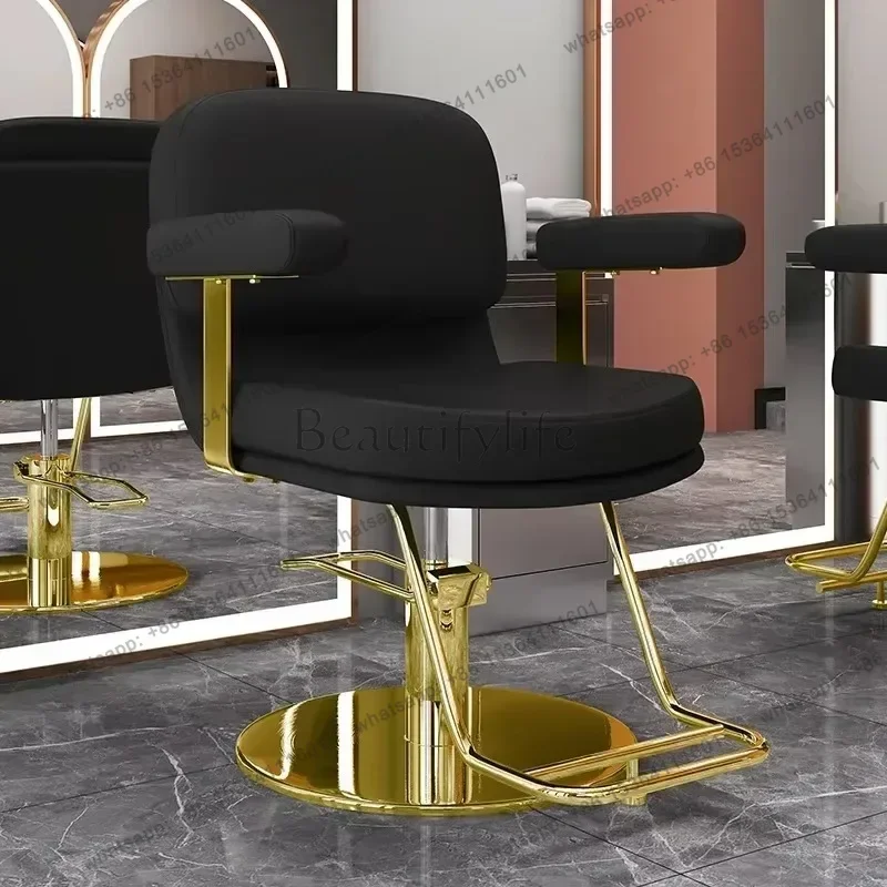 LJY Classic Salon Modern Barber Chair Aesthetic Black Cheap Lifter Chair Leg Rest Professional Armrest Cadeira De Barbeiro Furni