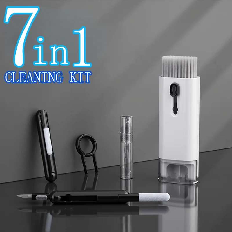 7-in-1 Keyboard Cleaning Kits Airpods Cleaner Headset Cleaner Pen Laptop Screen Cleaning Bluetooth Earphones Cleaning Kit