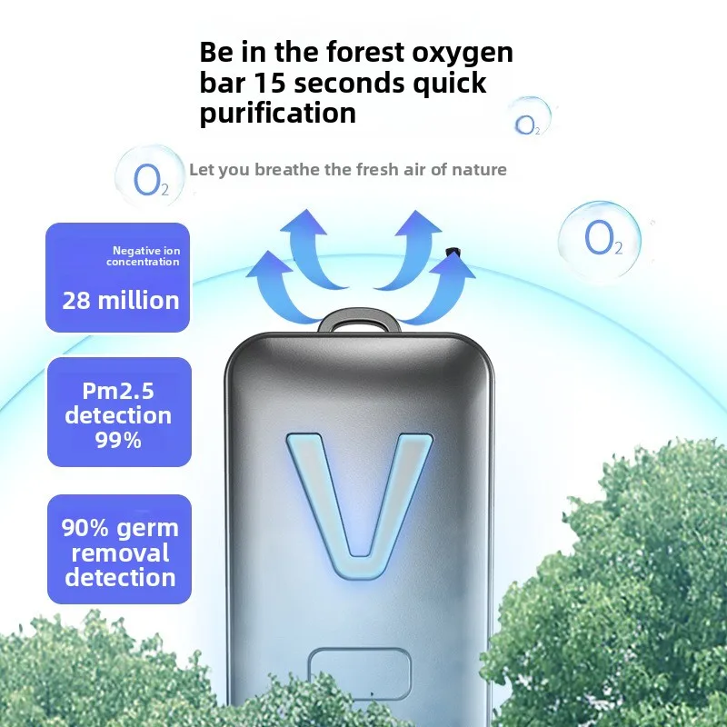 Mini Neck Negative Ion Air Purifier Portable Dust Removal To Remove Second-hand Smoke Allergens