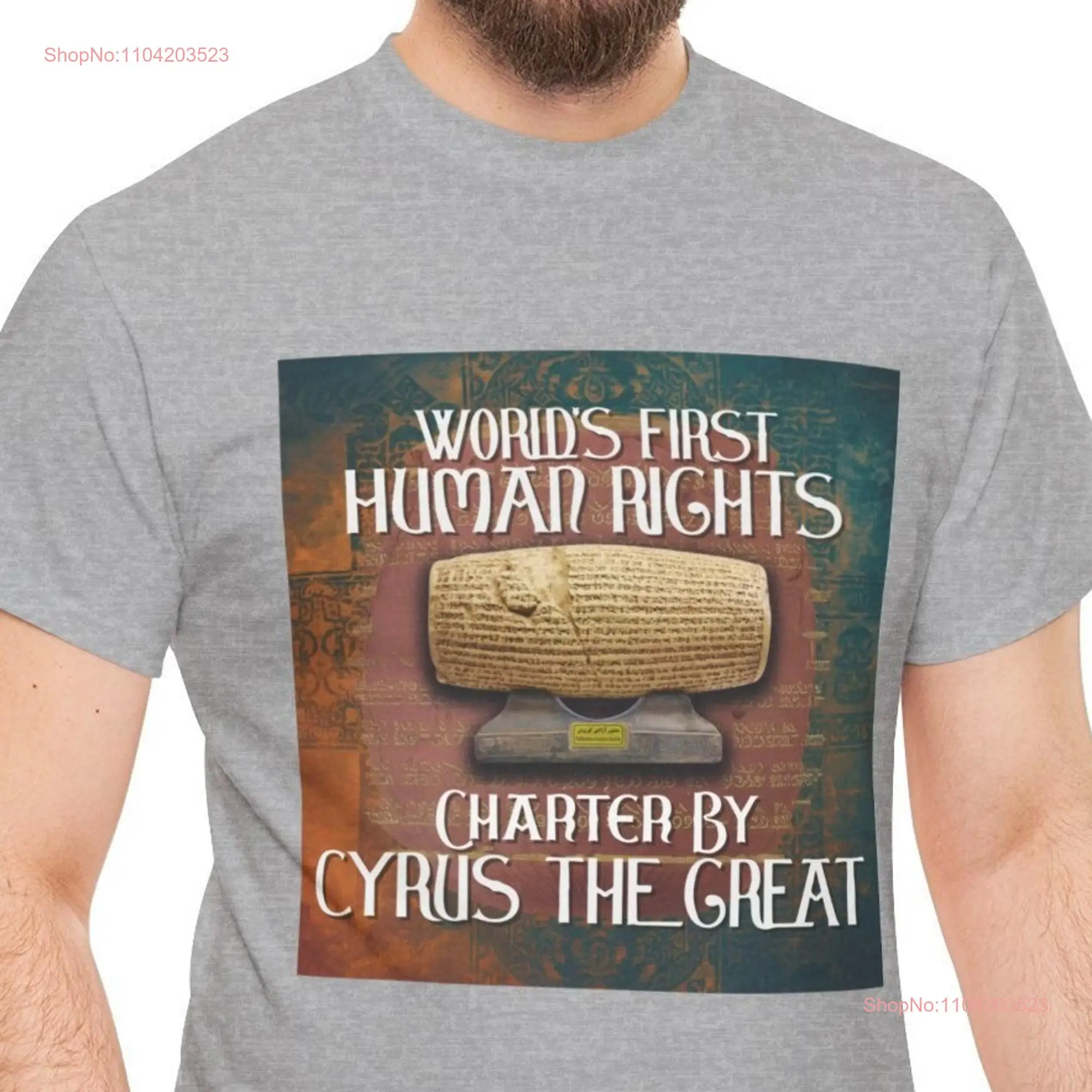 Persian Empire T Shirt King Cyrus Cylinder Ancient History Print World's First Human Rights Design Comfort Colors