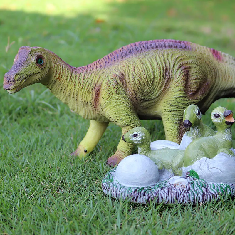 Oenux New Jurassic Soft PVC Dinosaur Model Action Figures Toy Maiasaura Dinosaur World Park Cub Animal Educational Toy Kid Gift