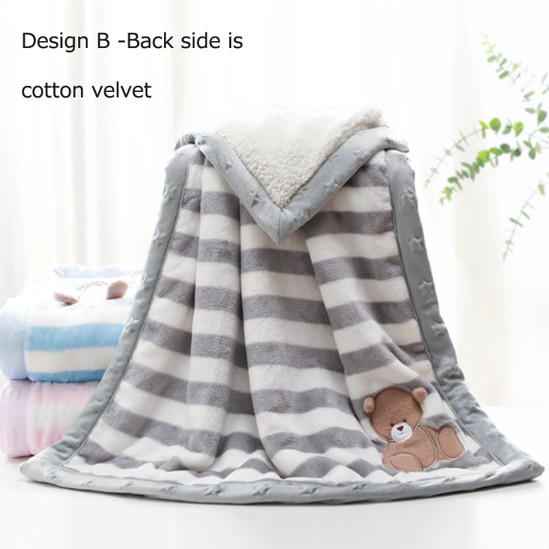 Coperta per bambini del fumetto addensare flanella a doppio strato busta calda Swaddle passeggino morbido avvolgere biancheria da letto per bambini