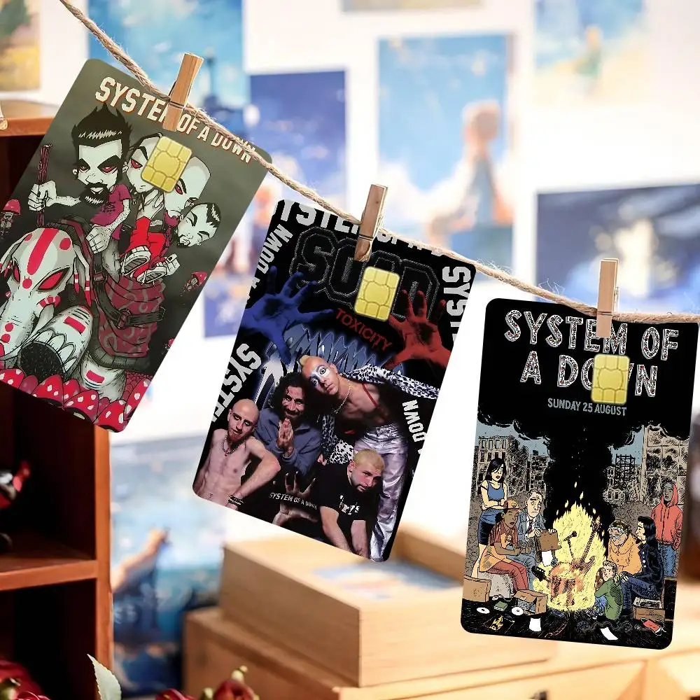 Heavy Metal Band System Of A Down Anime Cartoon Bear Skin Sticker Film Tape Case For Big Credit Debit Card Front Side