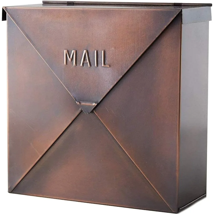 

NACH Mailboxes for Outside Wall Mount 10 x 10 x 4 inch Antique Copper Mail Boxes for House Outside Waterproof Mailboxes for Out