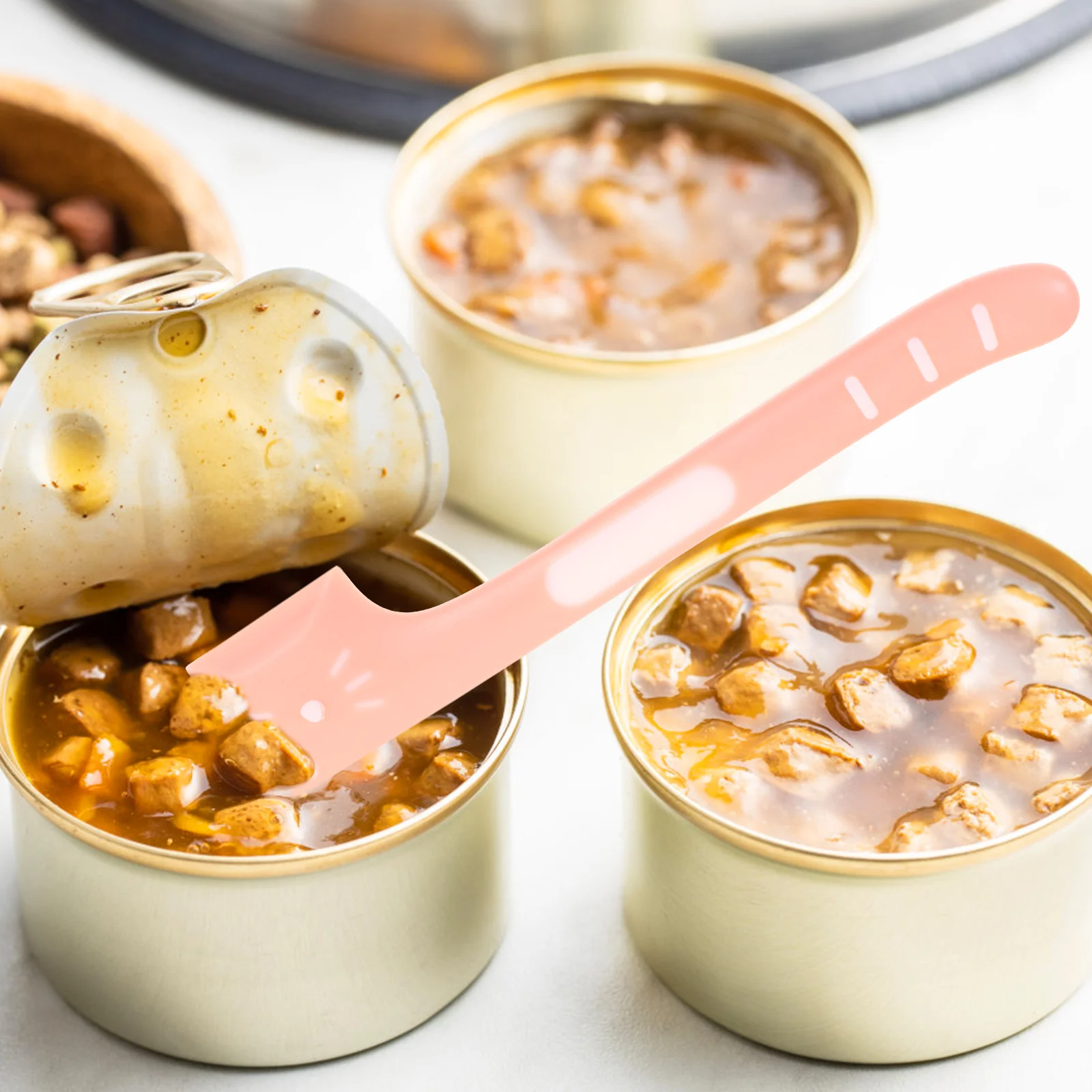 

2Pcs Pet Food Spoon Can Opener for Cat Dog Tpr Material Durable Bottom Corners Can Spoon Pet Supplies