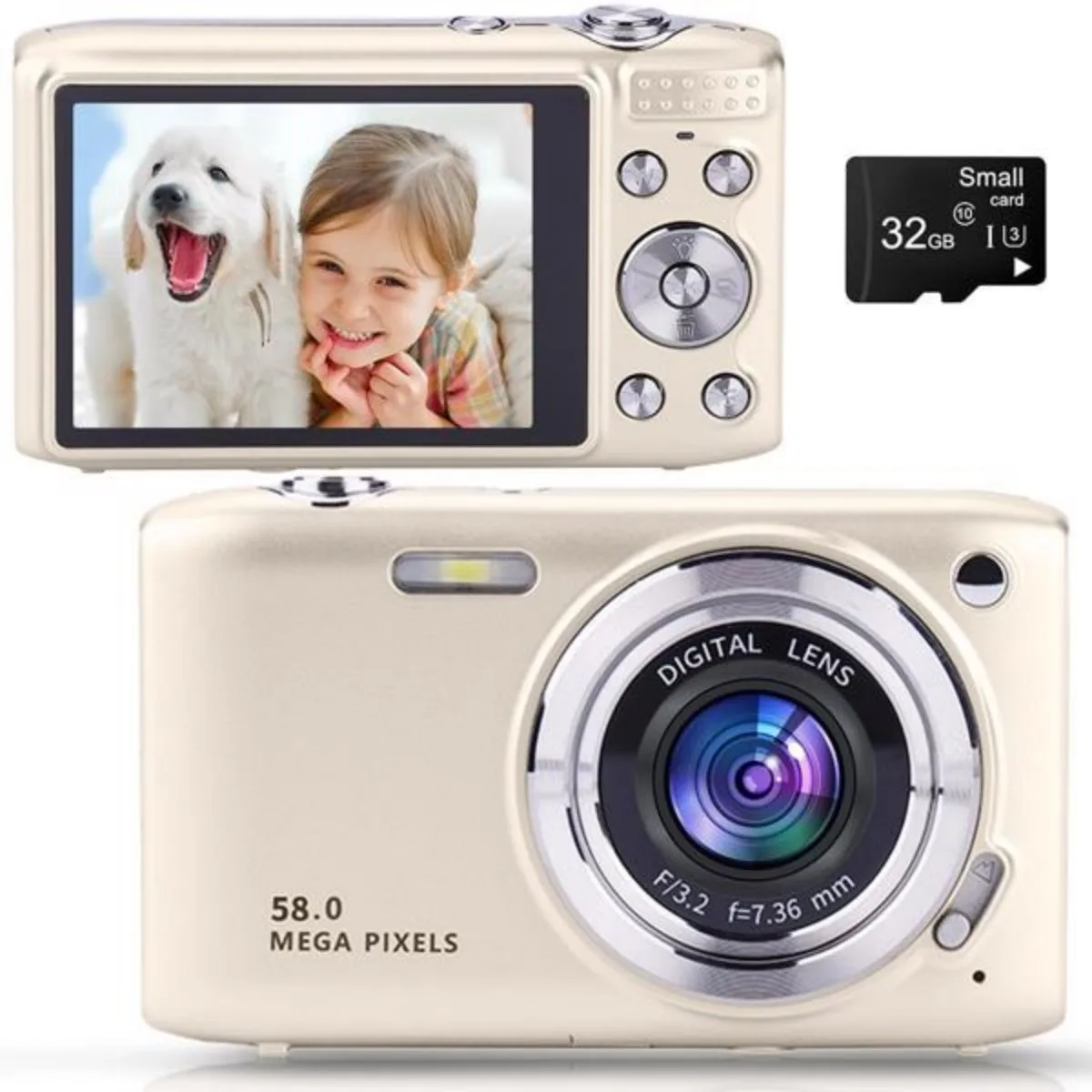 

4K Digital Camera Vlogging Camera HD 48MP with 2.88' IPS Large Screen Camcorder Camera for Photography for Kid Adult