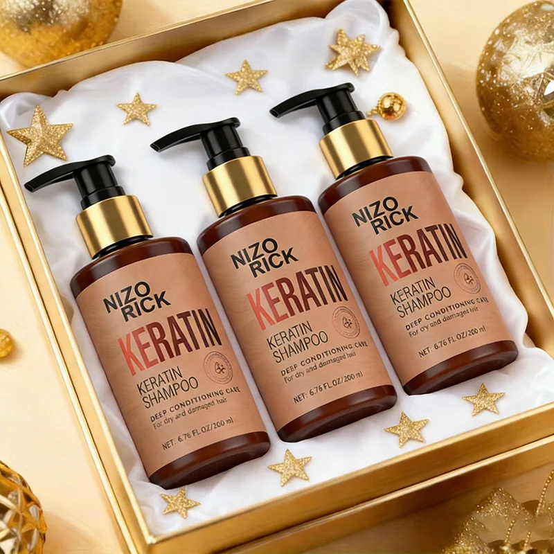 Keratin Shampoo 3 Pack, Repair Damaged Hair, Anti-Frizz, Smooth Shiny, Deep Moisturizing