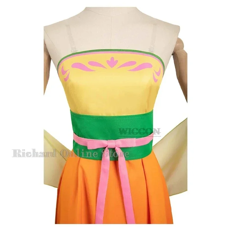 

EE01 Anime The Apothecary Diaries Maomao Cosplay Wig Earrings Green Hair Clothing Yellow Tube Dress Anime Cosplay Costume HaIo0！