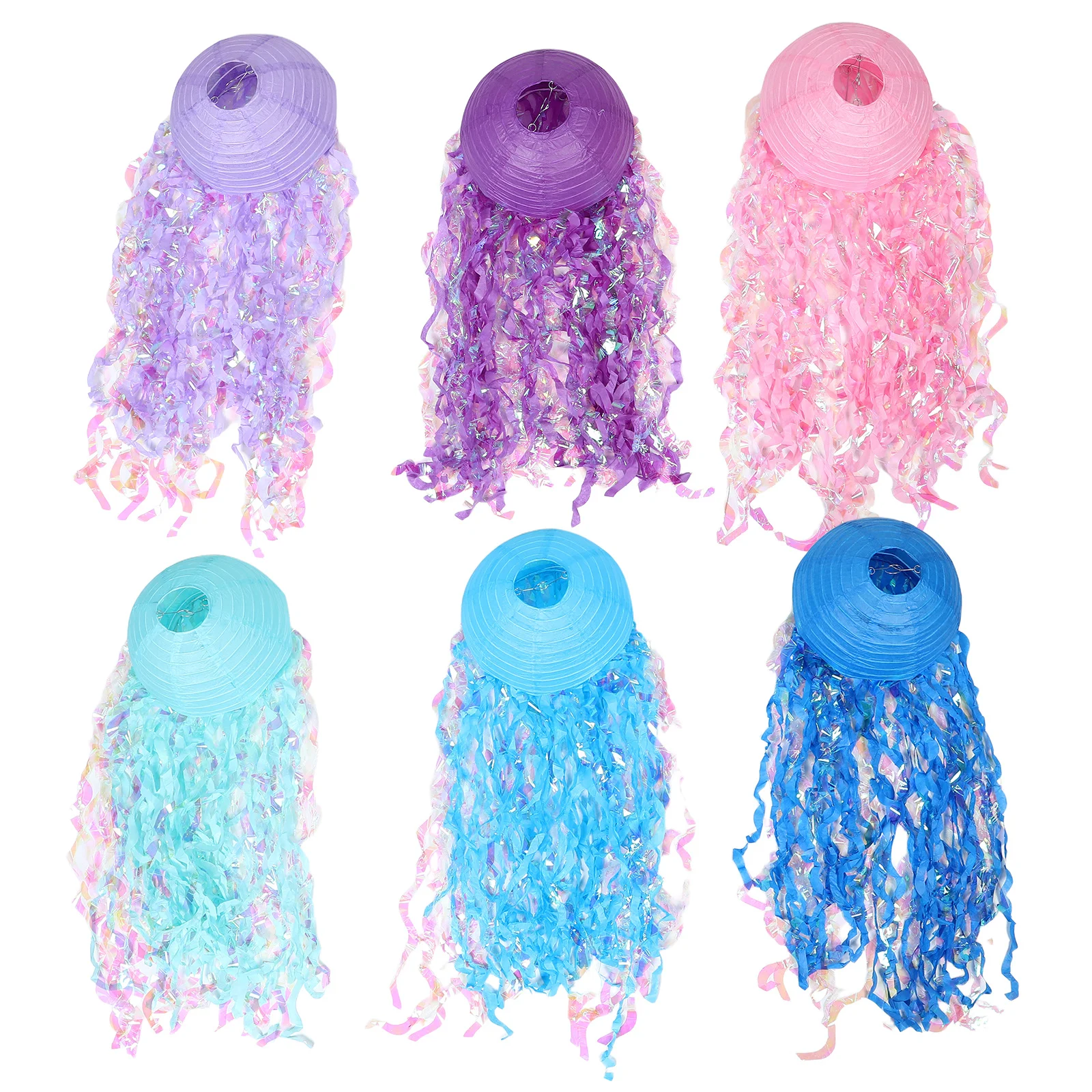 

6 шт. подвесных фонариков в виде чешуи русалки, украшения в морском стиле, декор для потолка на тематическую вечеринку, для детского праздника