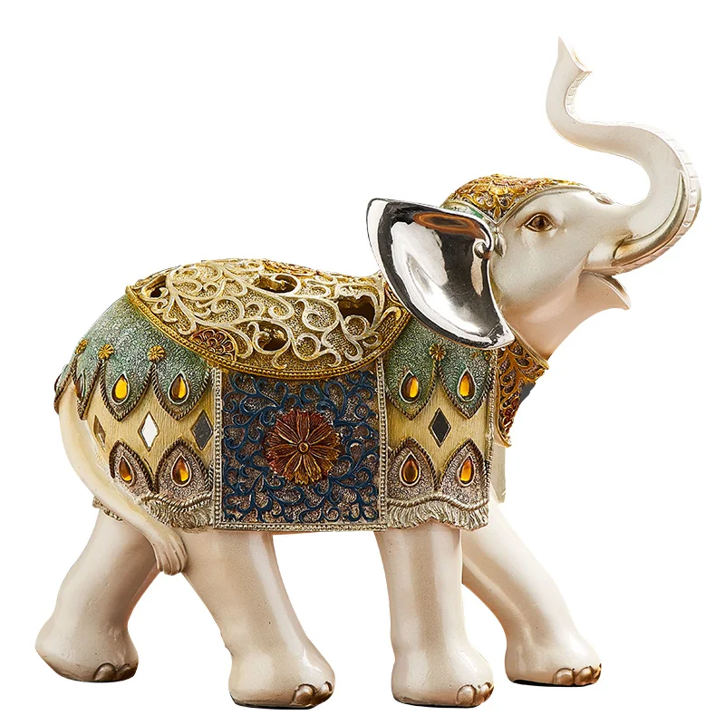 

Elegant Lucky Elephant Decoration for Home Living Room TV Cabinet and Office Desk for Home Office and Bar Figurines Miniatures