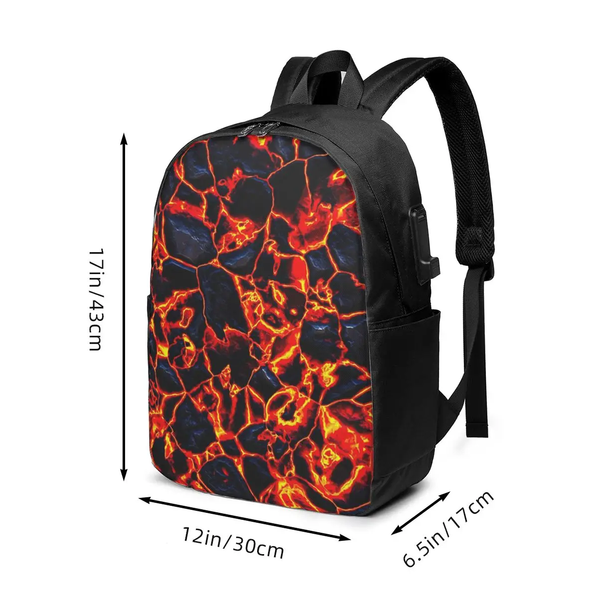 Magma Volcano Lava Fire Backpack Travel Notebook Bag Computer College Student School Bag Laptop Shoulder Bags for Men Women view 5
