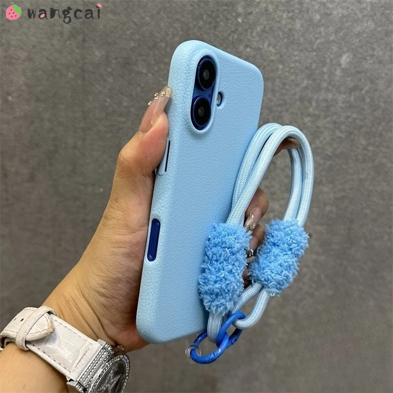 

Stand PU Leather Phone Case For Huawei Nova 15 Y73 14 13 12 11 10 Pura 80 70 P60 P50 P50E P40 Pro Ultra Cover With Plush Strap