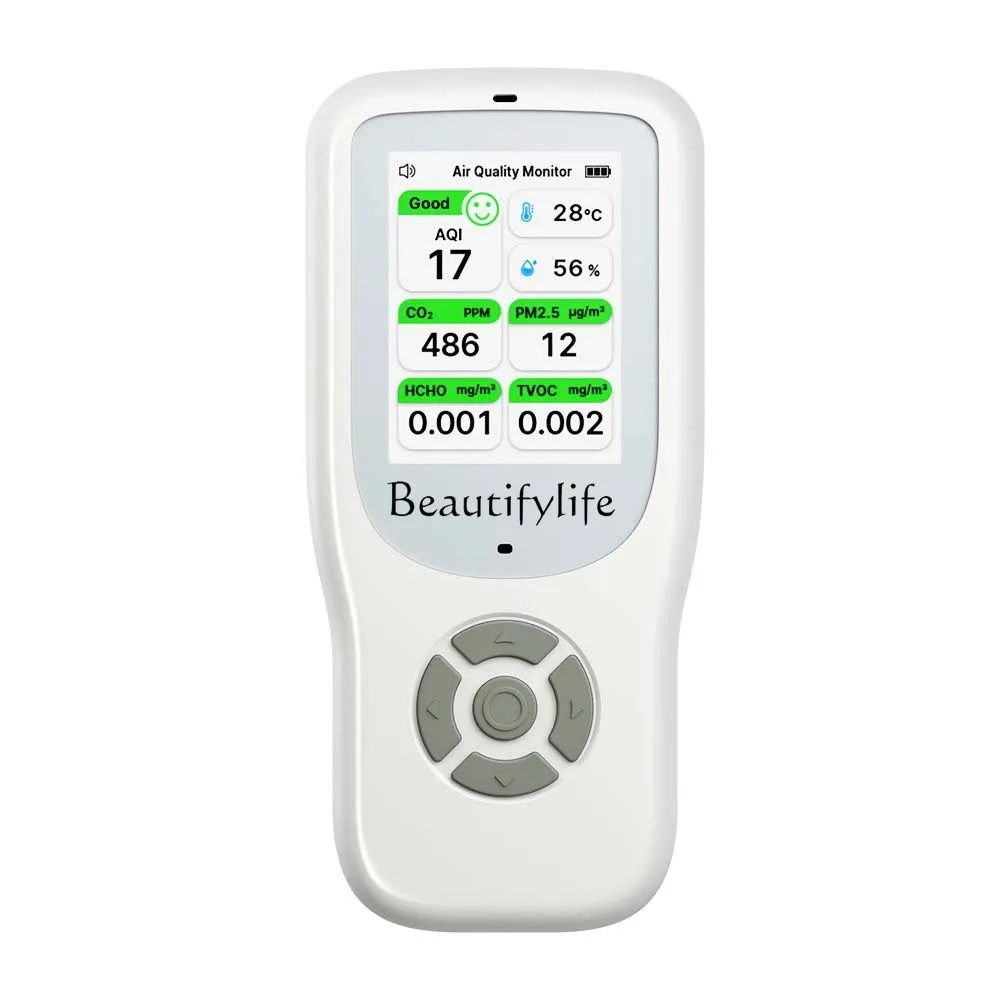 

Professional handheld 9 in 1 air quality detector, indoor carbon dioxide TVOC formaldehyde multi-function