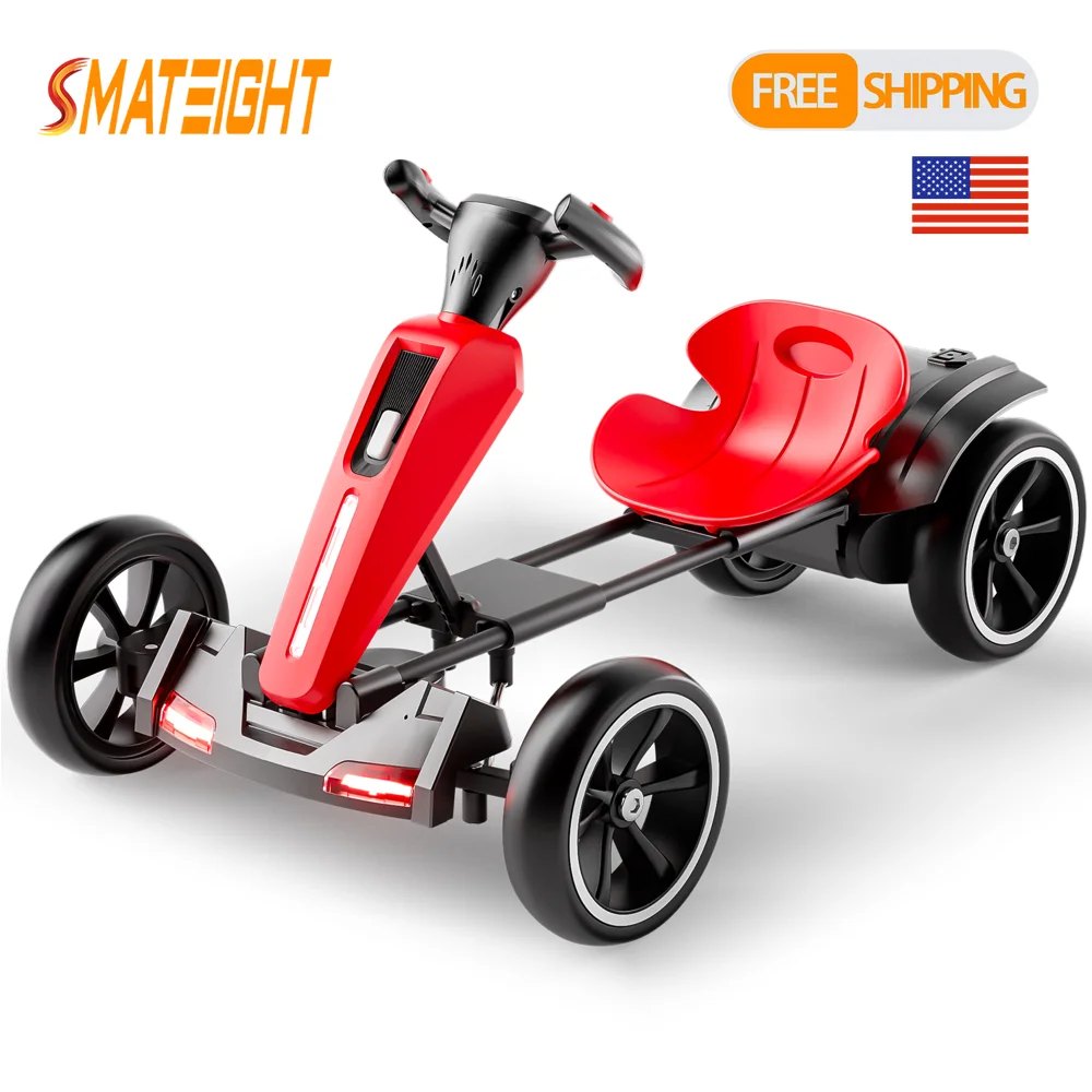 

12 В езда на игрушечной электрической педали, папка для картинга, уличное регулируемое сиденье, 4 нескользящих колеса из ЭВА для детей от 3 лет