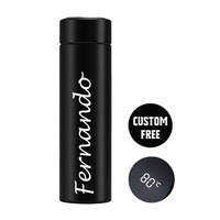 Custom Name Smart Digital Water Bottle Keeps Cold and Heat Thermal Bottle Stainless Steel Thermos for Baby Children Kids