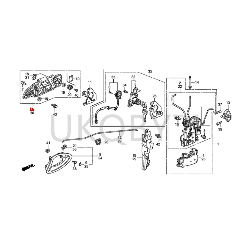 72140SAGH01ZB Suitable for Ho nd a Fit Odyssey, Rhythm, Mileage, and Sidi Front door handle assembly exterior door handle