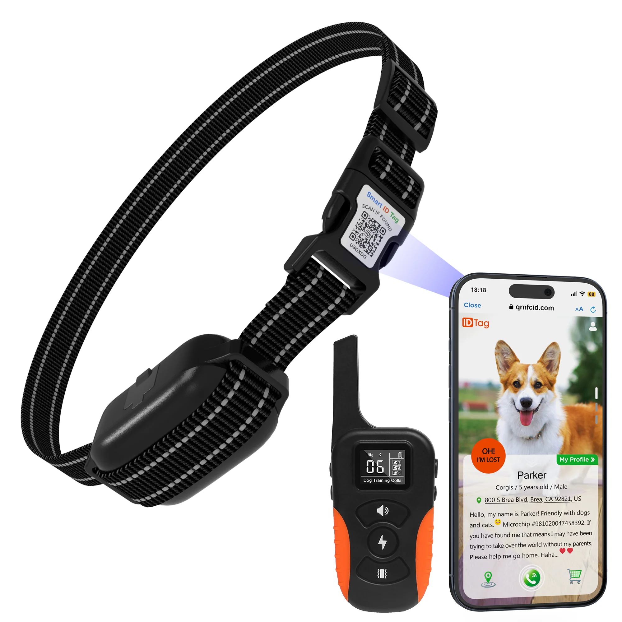 

Smart ID Software Ready Waterproof Best Small Dog Slave Anti Barking Trainer Collar for Training Small Dog Perimeter