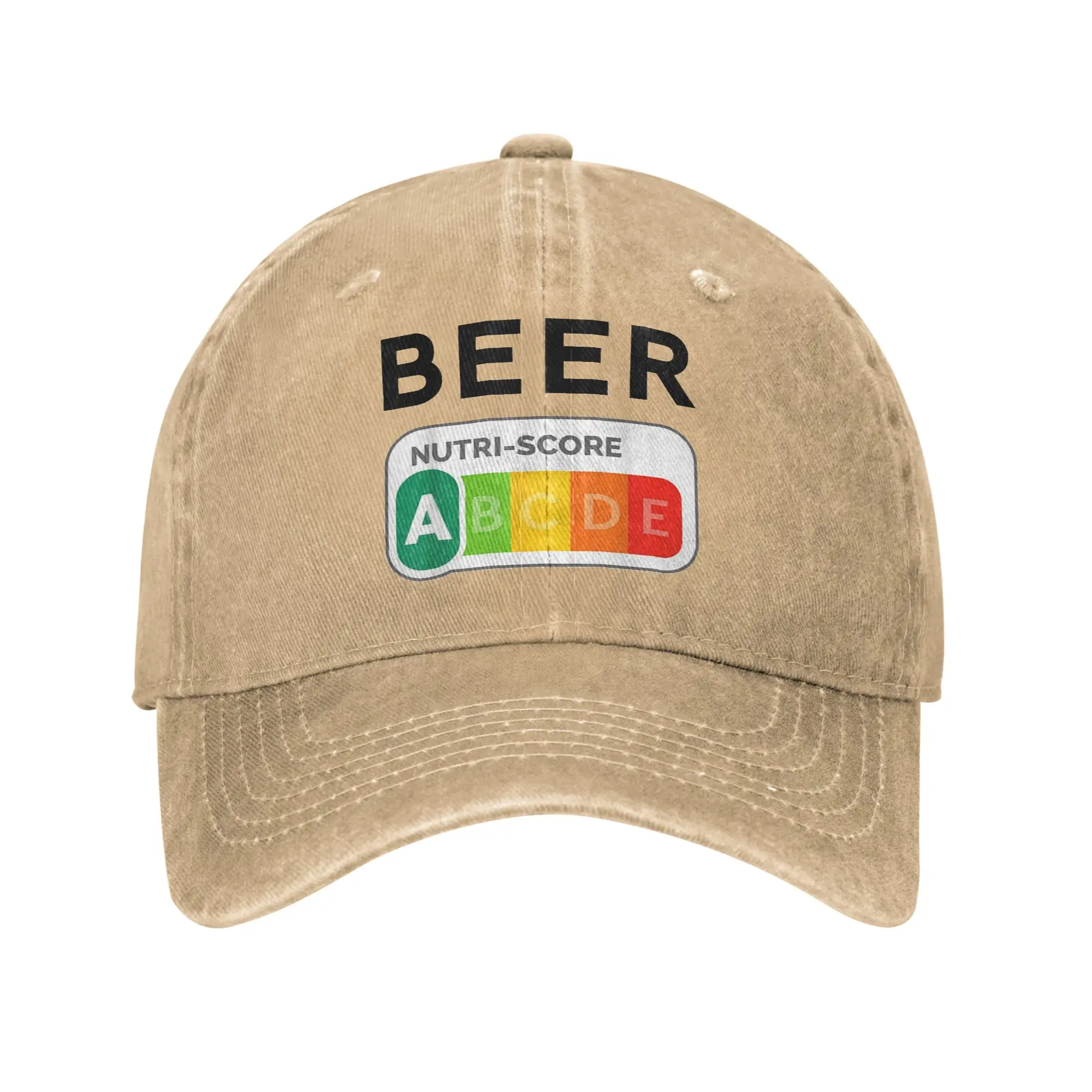 Nutri-Score A Beer Lover Gorras de béisbol Hombres Mujeres Denim desgastado Snapback Sombrero Regalo divertido Entrenamientos al aire libre Sombreros de ajuste ajustable