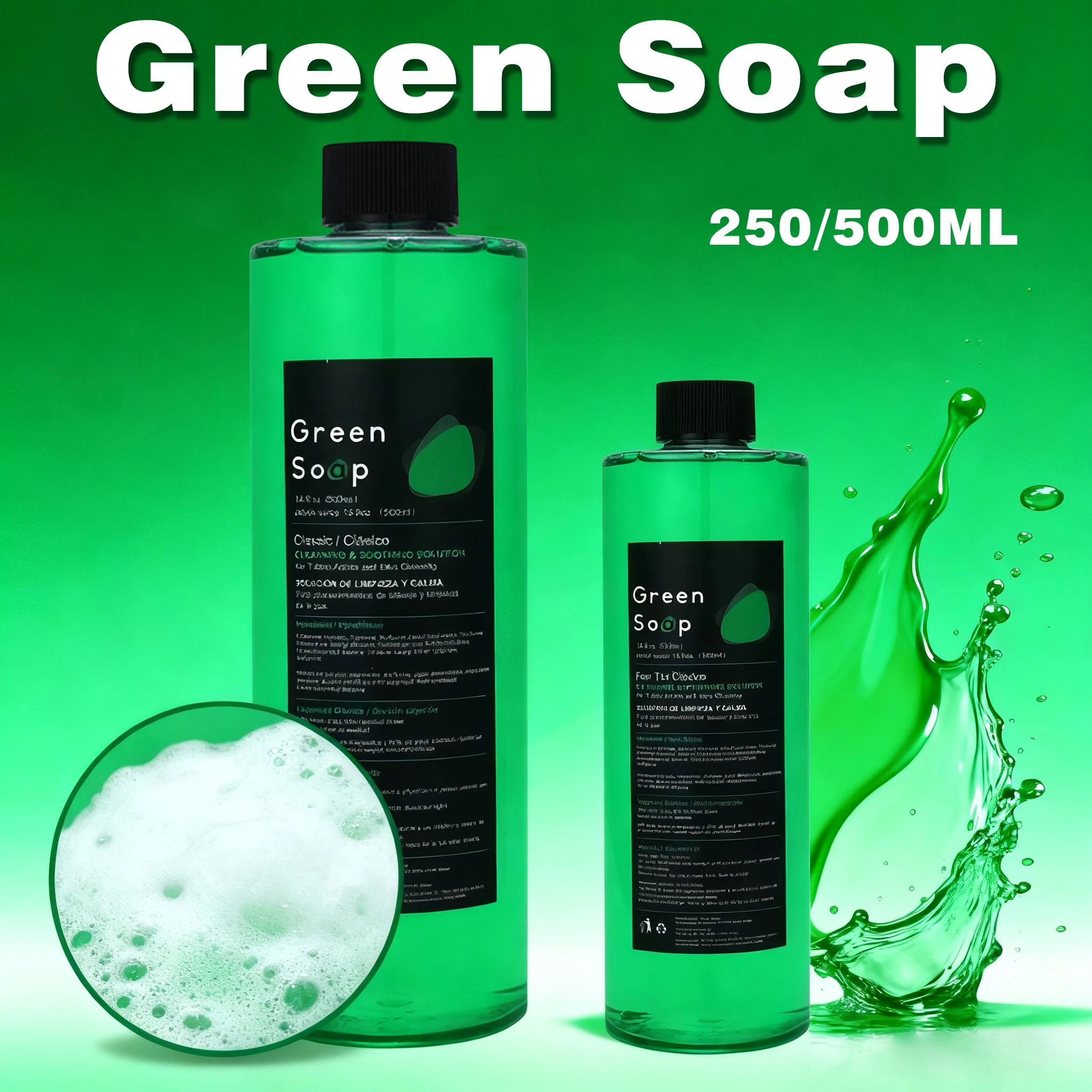 

Жидкое зеленое мыло для татуировки, 250/500 мл, чистящее средство, мыло с зелеными водорослями, жидкая пена, аксессуары для чистки татуировок, поставка