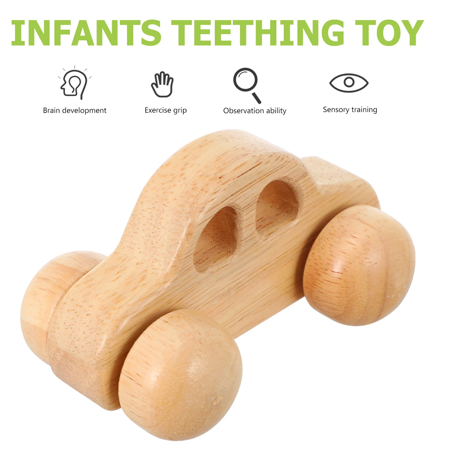 سيارة دفع خشبية استيعاب الطفل لتخفيف المولي للرضع، عجلات تعليمية تعليمية، عجلات متحركة سهلة الإمساك #4