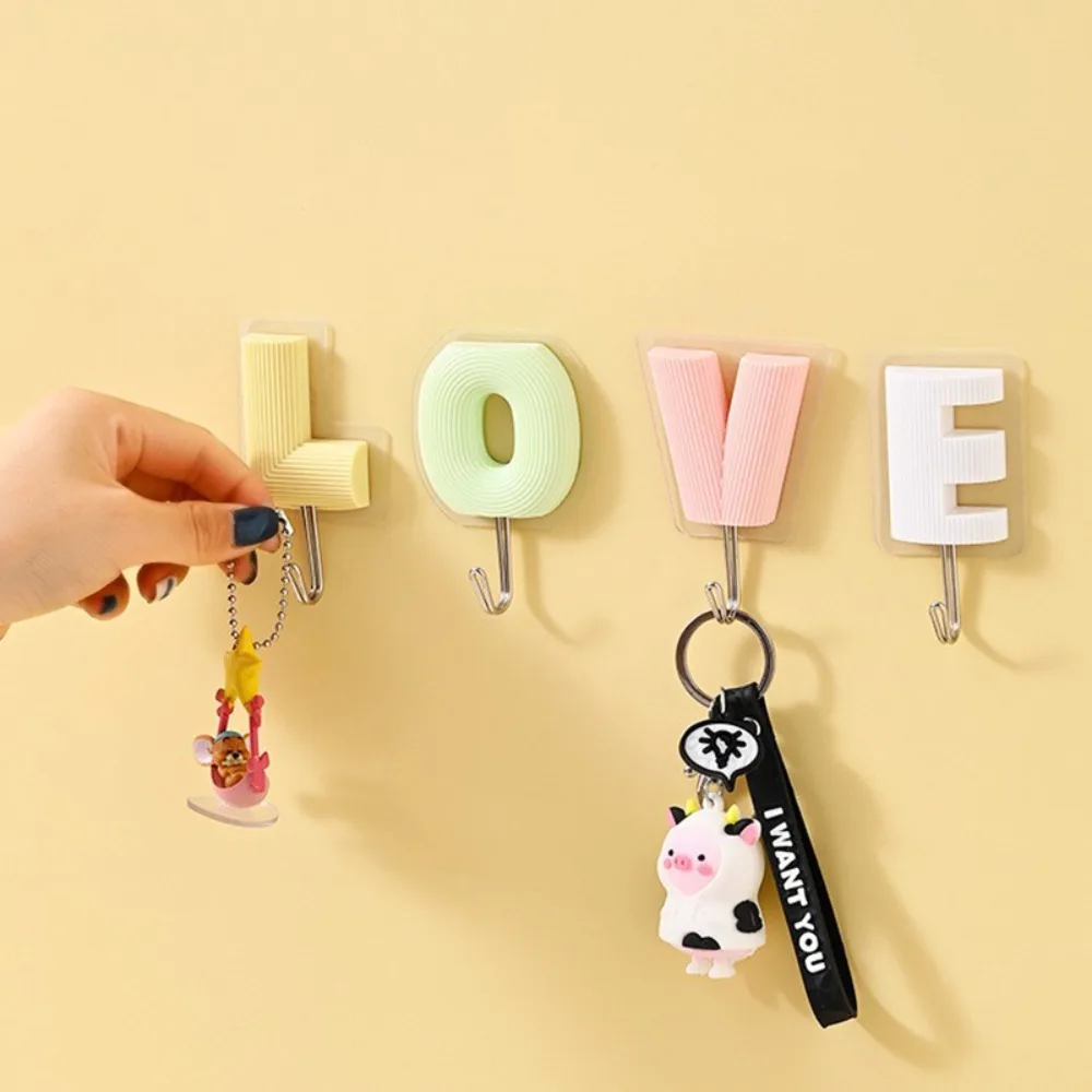 

Creative hook dormitory LOVE letter decorative hook super sticky wall hanging door behind no trace punch-free sticky hook