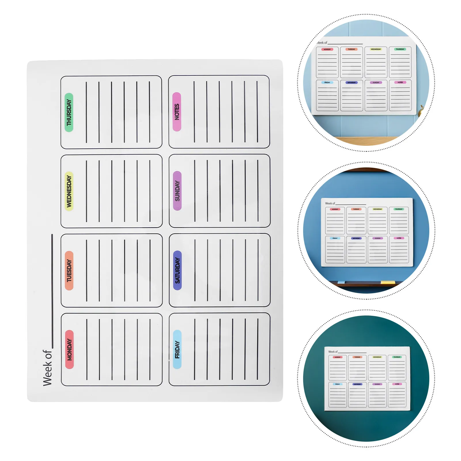 

Weekly Dry Erase Board for Wall Whiteboard Planner Smooth Surface Removable Self Adhesive Calendar Sticker 15.72x11.79in
