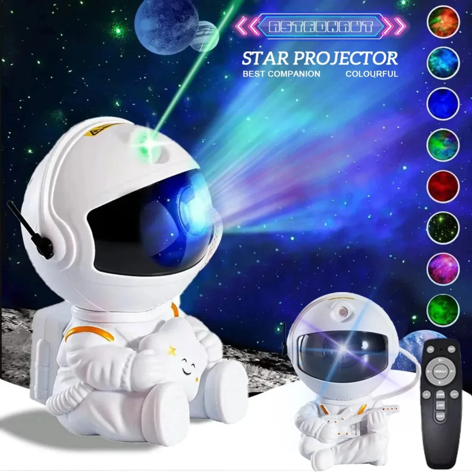 

Star Projector Night Light Astronaut Space Projector Starry Nebula Ceiling LED Lamp Bedroom Decorative gift