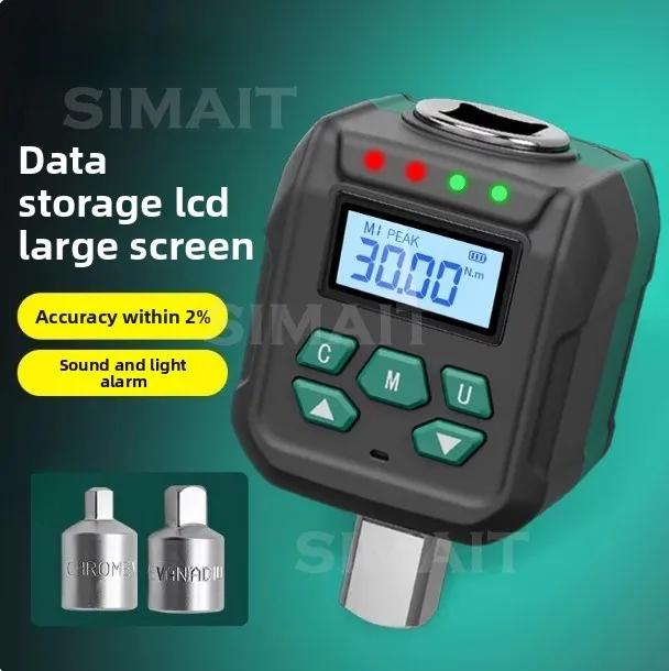 

Digital Torque Adapter Torque Meter Digital Backlight Display Wrench Torque Tester with Buzzer LED Indicator Light Function