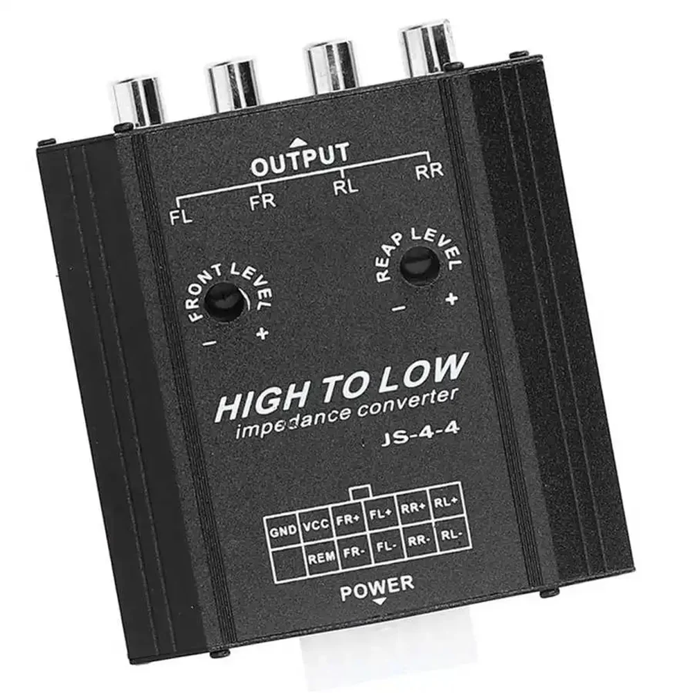 N36R_TM 12V 4 Channel Car Audio Converter for Rca High to Low Line