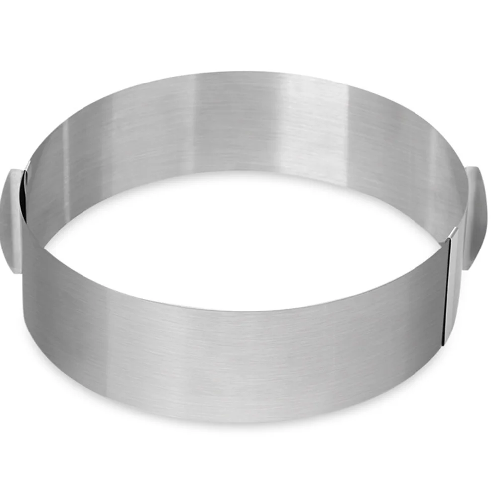 

1pc 16-30Cm Adjustable Mousse Cake Mold Stainless Steel Round Bake Mold For Cakes Cookies Chocolate Microwave Freezer Dishwasher