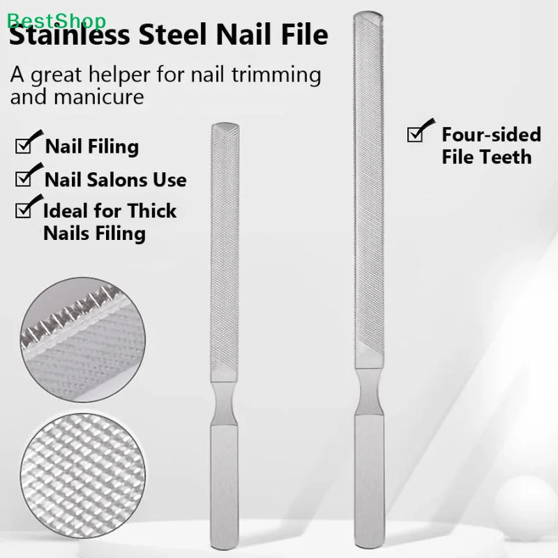 〔Y〕Four-Sided Stainless Steel Nail File,Durable Nail Tool For Shaping And Polishing,Perfect For Salon Use And Home Nail Care