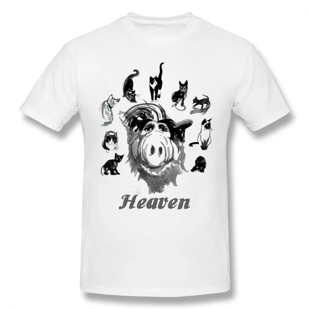 heavyweight Pure Cotton Cartoon Heaven Alf Male T Shirt  O-neck  Camiseta O-neck Tee Shirts Oversize Streetwear