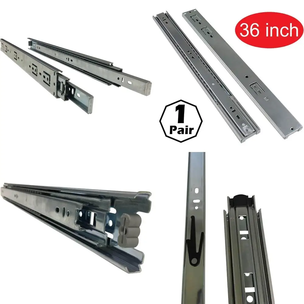 

Направляющие шарикоподшипника с полным выдвижением, емкость 400 фунтов, сверхмощные направляющие для ящиков 36 дюймов для плавной работы