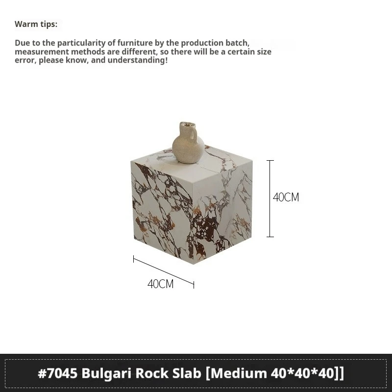 Luxury Stone Coffee Table, Nordic French Retro Design, Compact Corner Table Set for Small Space Living Room, High-End Side Table