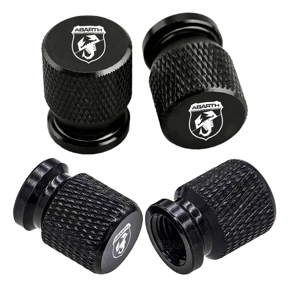 4PCS Car Wheel Tire Valve Caps Tyre Stem Covers Airdust Waterproof For Fiat ABARTH Auto Accessories