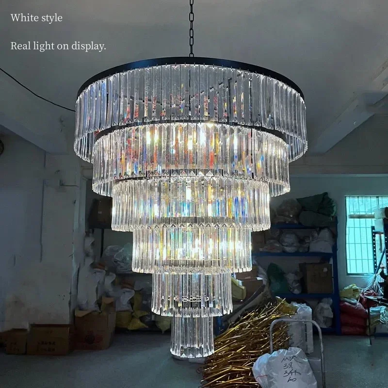Wedding Props Acrylic Crystal Ice Bar Chandelier Creative Decorative Wedding Stage Banquet Hall Ceiling Pendant Lights