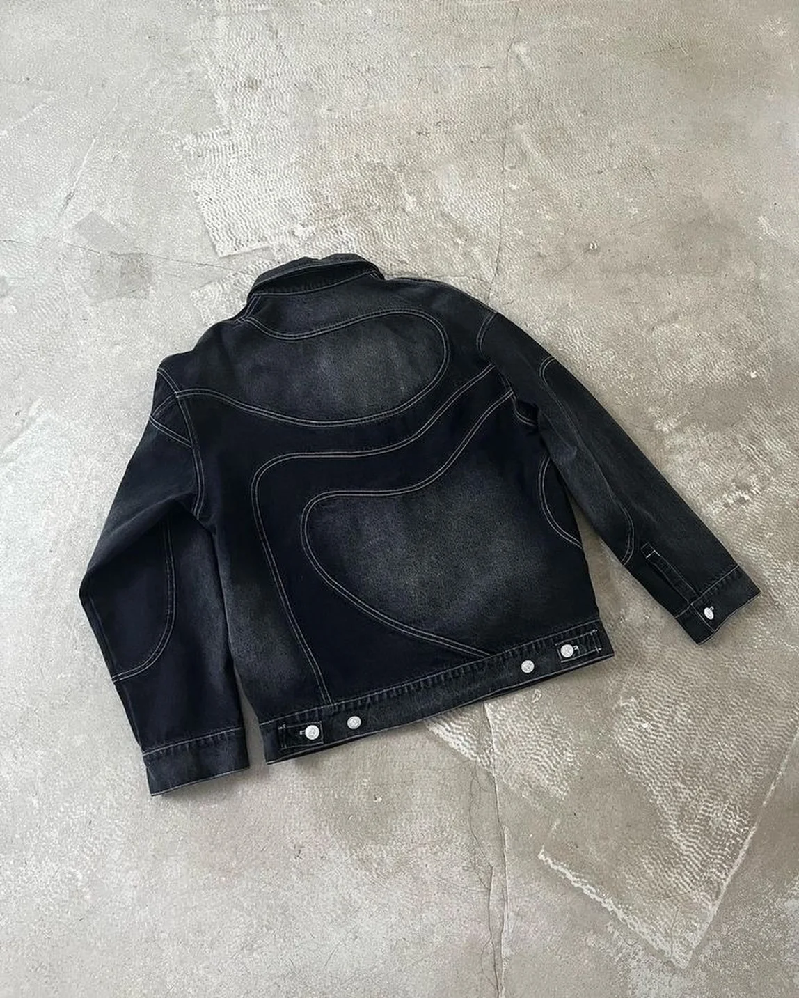 الرجعية غسلها الأسود 3D نمط التصحيح دراجة نارية الدنيم سترة والجينز 2 قطعة مجموعة الأمريكية مستقيم الساق الدنيم السراويل مجموعة