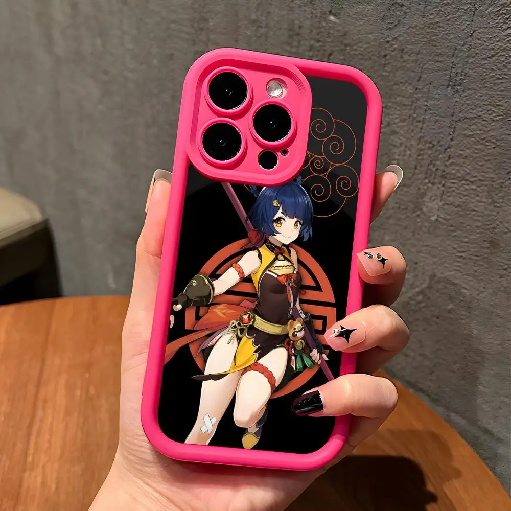 

Game GI Xiangling Thicken TPU Mobile Phone Case for iPhone 17 16 15 14 13 12 11 Air Pro Max Plus Colorful Cover