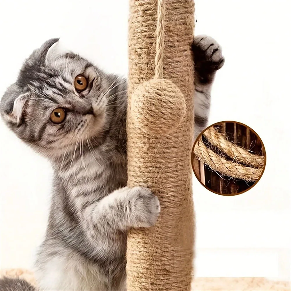 Natural Sisal Rope for Cat Scratcher and Cat Scratch Post, Cat Tree Rope Twine for Cat Scratching Post Replacement, Hemp Rope