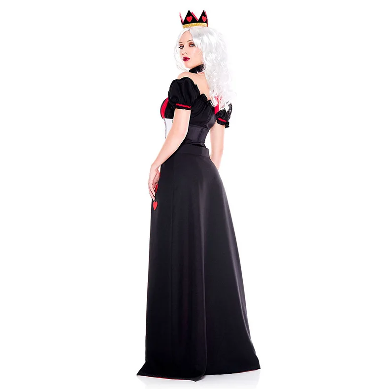 Halloween Cosplay Red Queen Dress Heart of Hearts Queen Costume Red Color Women's Traditional Stage Performance Clothing