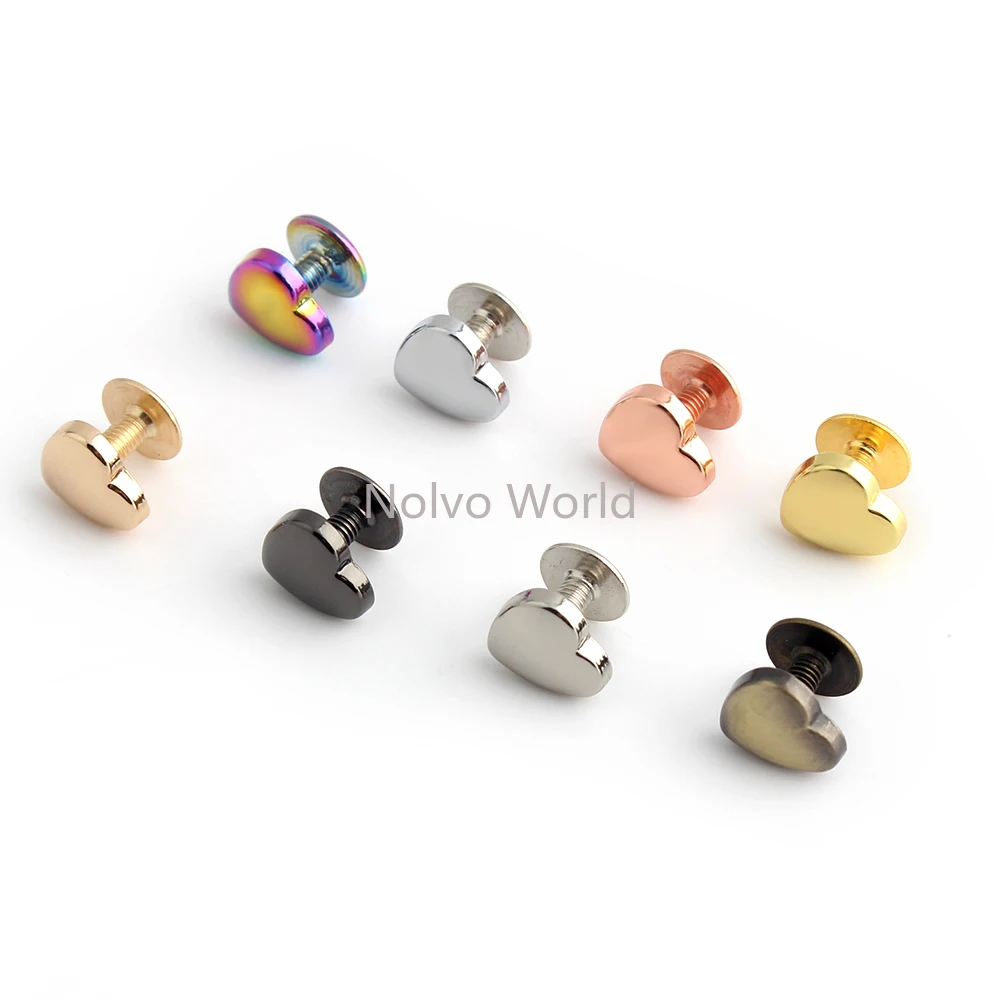 20/50/200PCS Lightning/Heart Shape Metal Star Rivets Studs And Spikes For Leather Craft DIY Garment Bags Hat Wallet Accessories