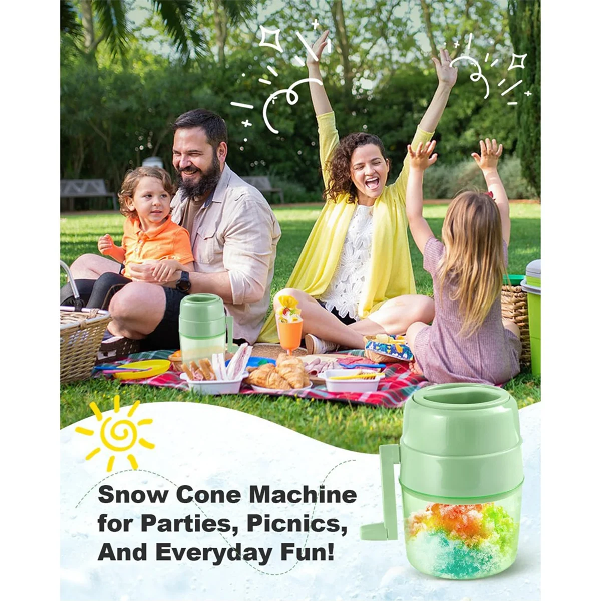 آلة مخروط الثلج آلة صنع الثلج آلة حلاقة الثلج اليدوية آلة حلاقة الثلج المزدوجة شفرة من الفولاذ المقاوم للصدأ كسارة الثلج