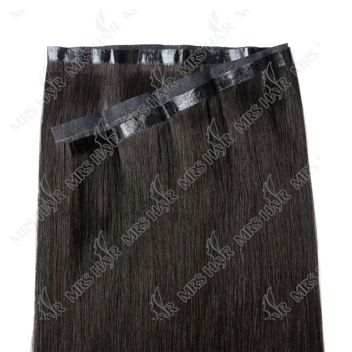 Fasci di nastro per capelli umani con trama lunga in PU Nastro di trama in pelle PU nelle estensioni Nessuna colla Trama di nastro dritto naturale 40-50G 12-20 pollici 80 cm