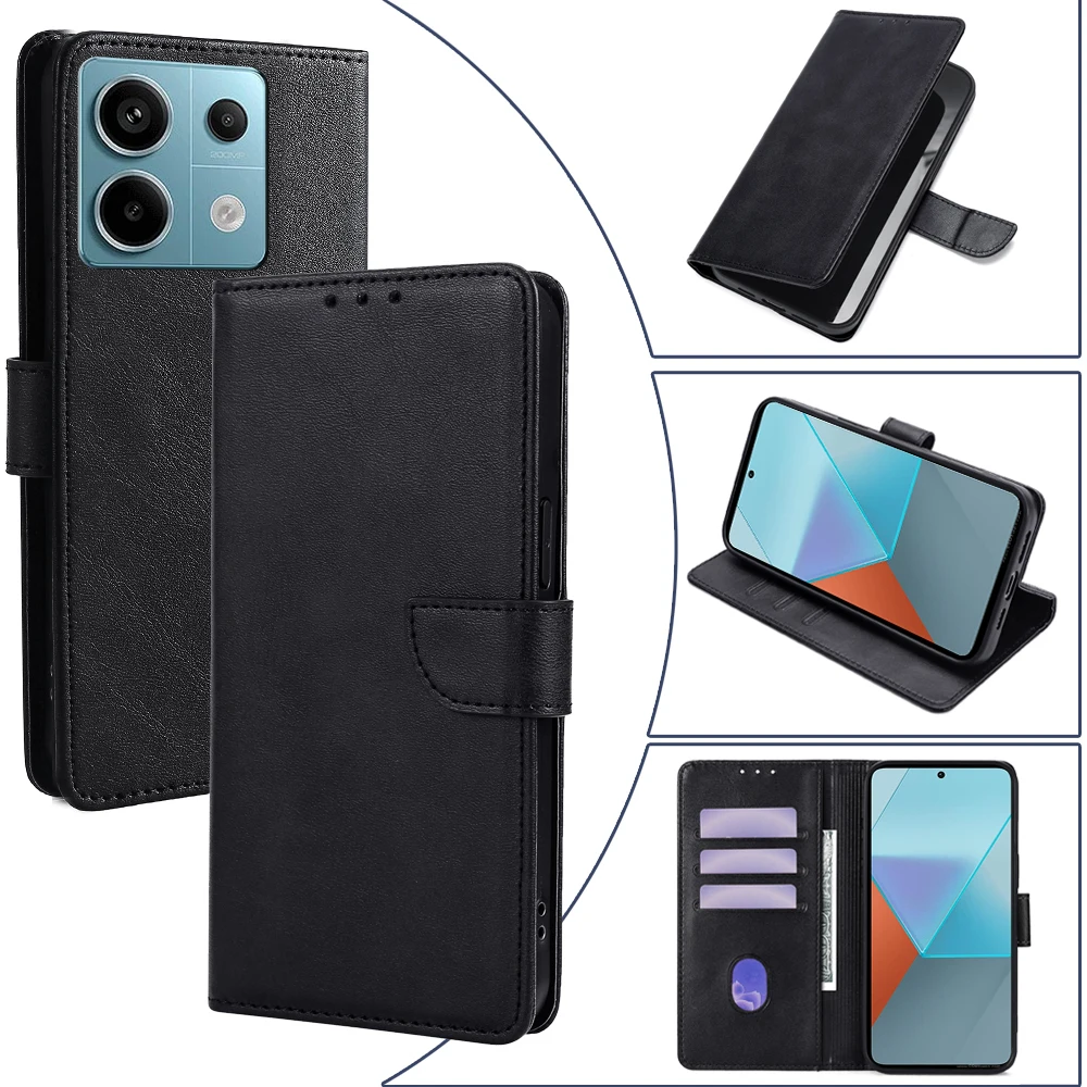 Redmi Note 13 Pro Business Handy hülle für Xiaomi Redmi Note 13 13r Pro plus 13c 5g 4g Leder Flip