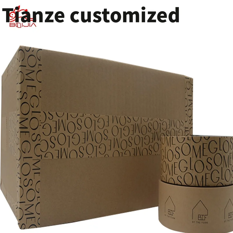 10 pieces.custom.custom Eco-friendly and degradable prime brown printed kraft packing tape custom logo packing tape