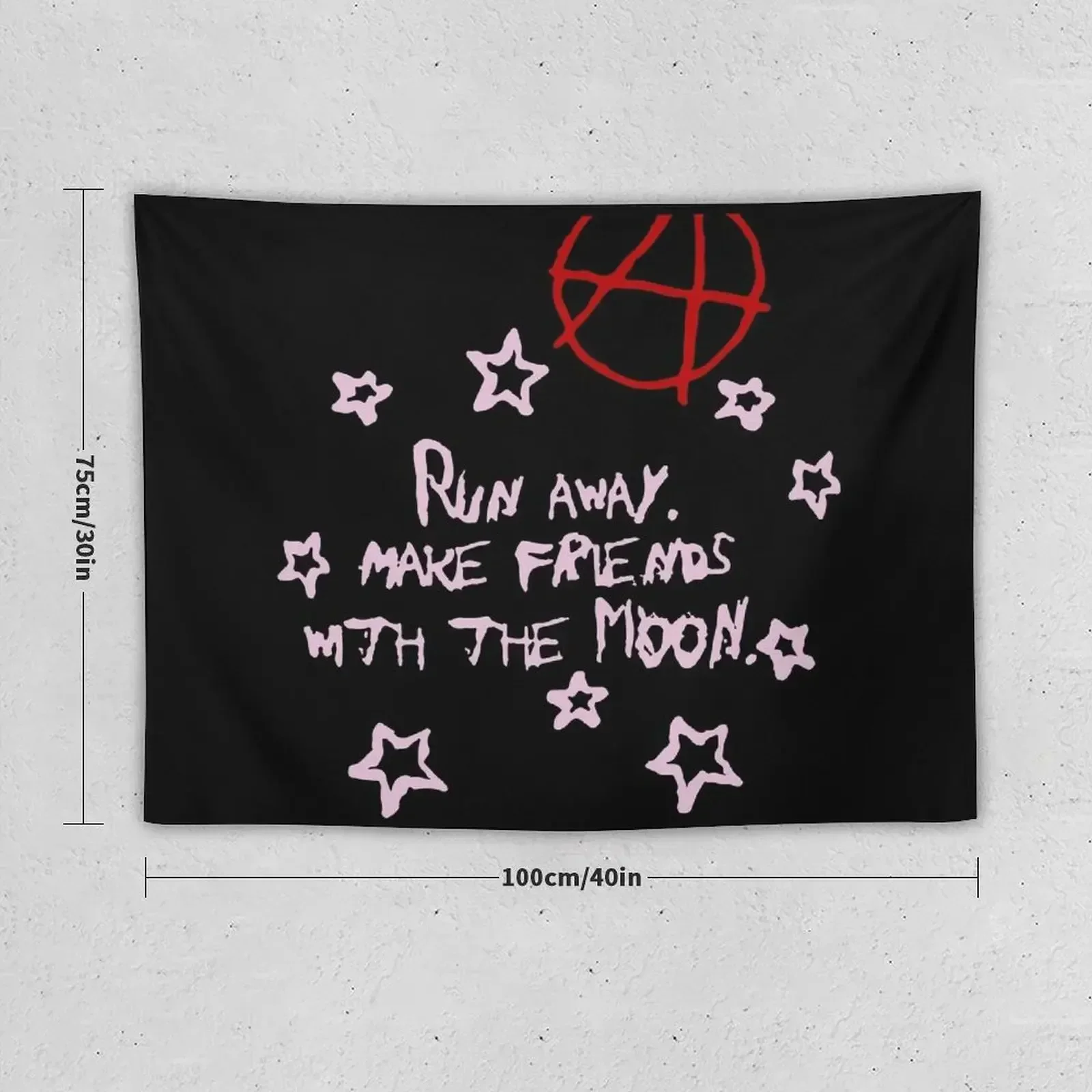 LIL PEEP RUNAWAY MAKE FRIENDS WITH THE MOON Tapestry Custom House Decoration Tapestry