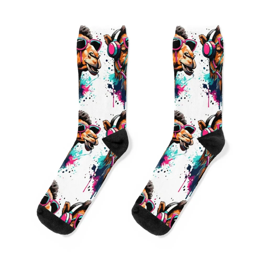 

Camel Colourful - Dromedary Camel Head Socks Rugby shoes christmass gift moving stockings Women's Socks Men's