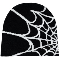 Y2K Gothic Spider Web Wool Acrylic Knitted Hat Beanie Unisex Warm Casual Fashion Bob Marley Beanie Skullies & Beanies Cap Female