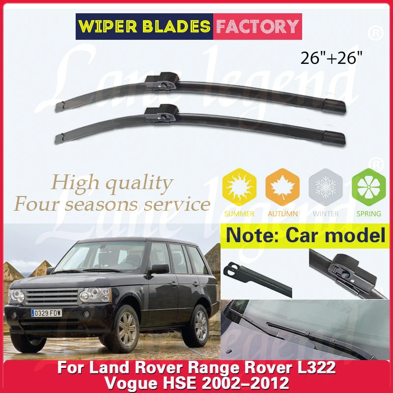 

For Land Rover Range Rover L322 Vogue HSE 2002 - 2012 Car Front Wiper Blades Windshield Windscreen Window 26"26" Car Accessories